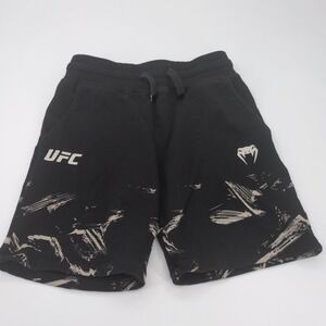 UFC Venum Fight Week 2.0 Sweat Shorts Black Beige Brushstroke Graphic Small